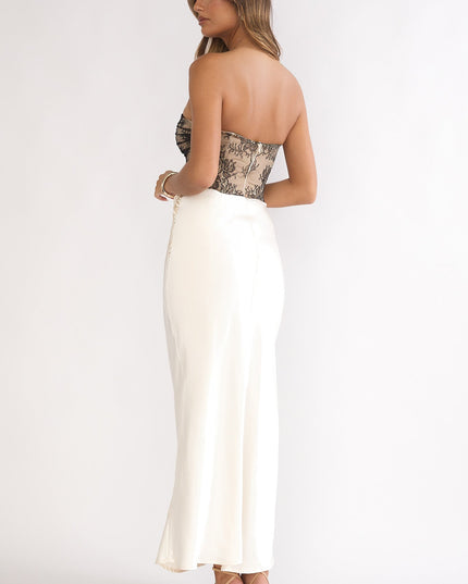 Oyster Lace Bodice Maxi Dress
