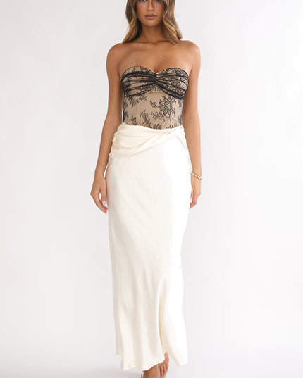 Oyster Lace Bodice Maxi Dress