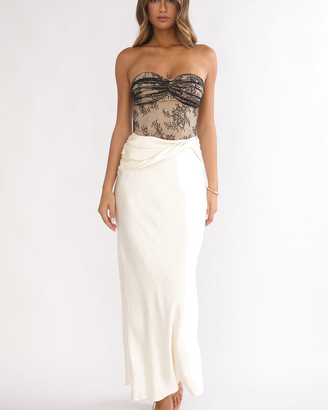 Oyster Lace Bodice Maxi Dress