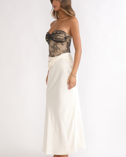 Oyster Lace Bodice Maxi Dress