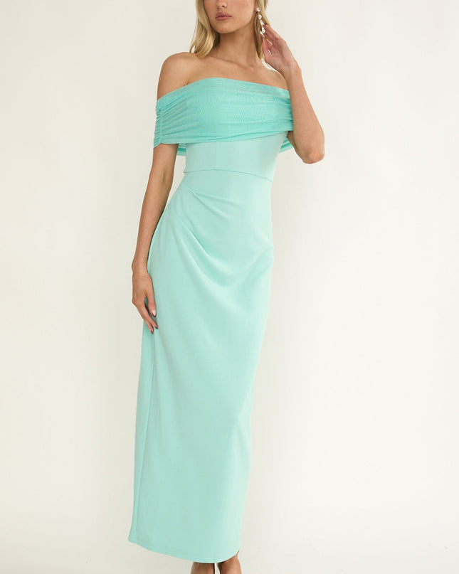 Mint Off-Shoulder Maxi Dress