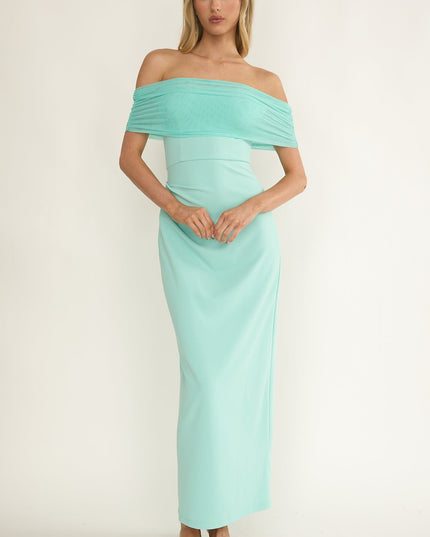 Mint Off-Shoulder Maxi Dress