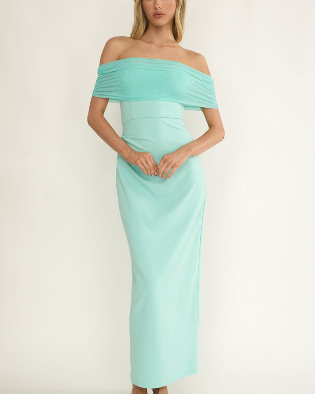 Mint Off-Shoulder Maxi Dress