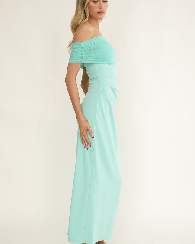 Mint Off-Shoulder Maxi Dress