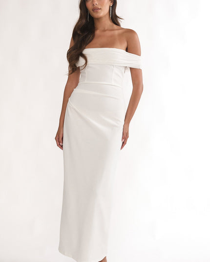 White Off-Shoulder Maxi Dress