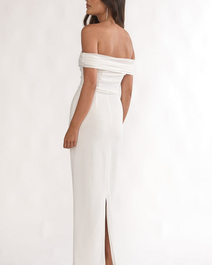 White Off-Shoulder Maxi Dress