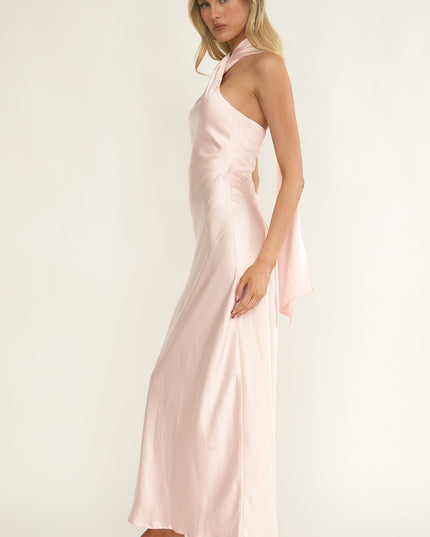 Pink Halterneck Maxi Dress