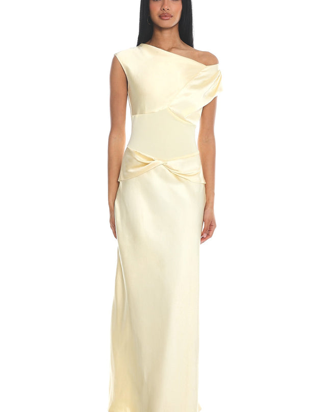 Butter Mesh Waist Cap Sleeve Maxi Dress