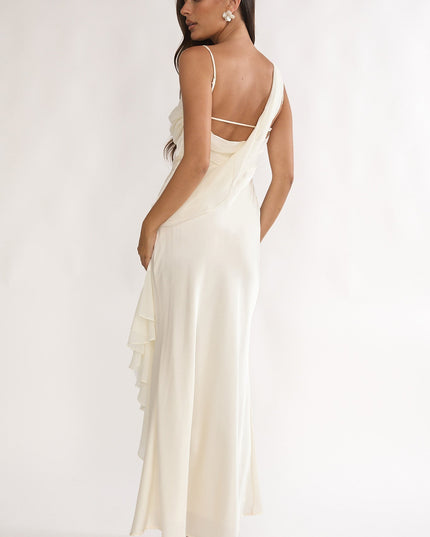 Oyster Drape Accent Maxi Dress