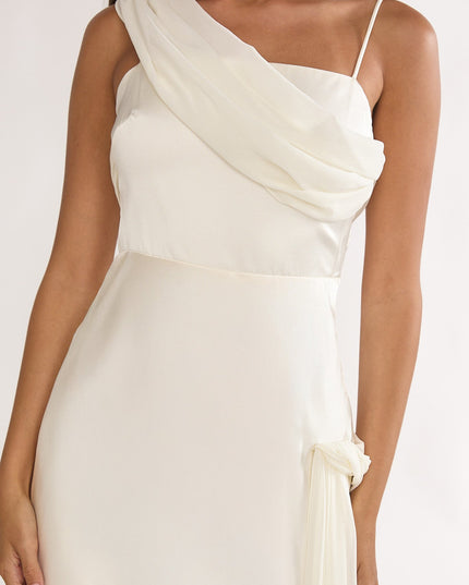 Oyster Drape Accent Maxi Dress