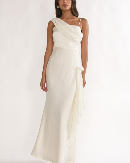 Oyster Drape Accent Maxi Dress