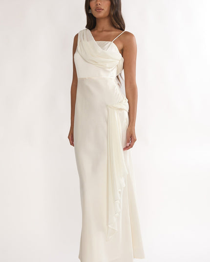 Oyster Drape Accent Maxi Dress