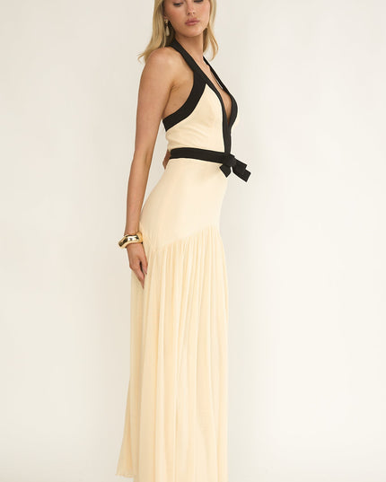 Butter Halter Bow Maxi Dress
