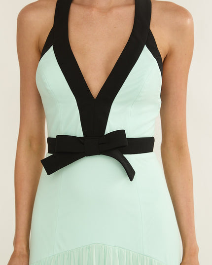 Mint Halter Bow Maxi Dress