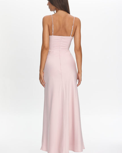 Pink Bow Waist Maxi Dress