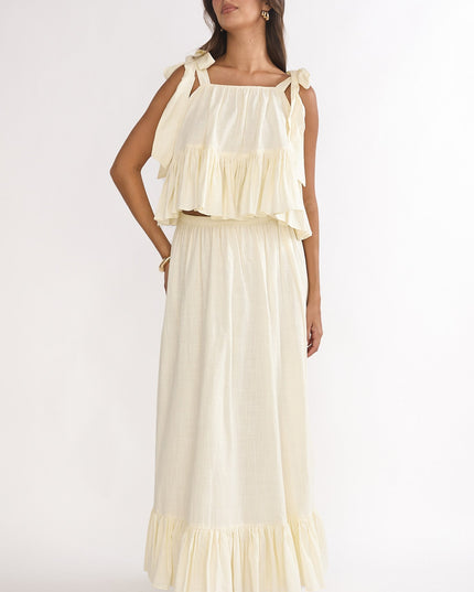 Vanilla Frill Hem Maxi Skirt