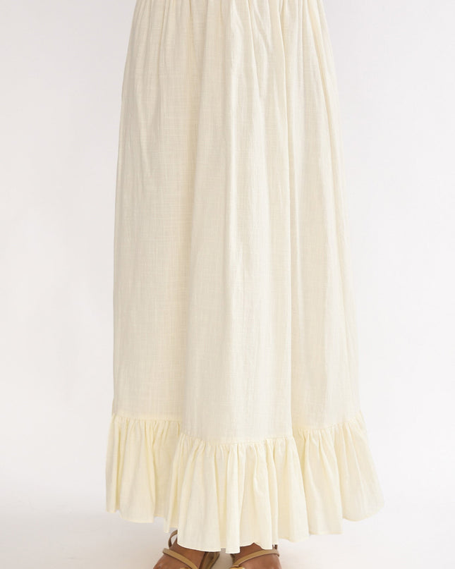 Vanilla Frill Hem Maxi Skirt