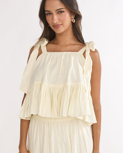 Vanilla Tied Shoulder Top