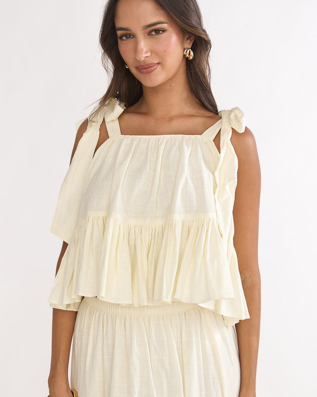 Vanilla Tied Shoulder Top