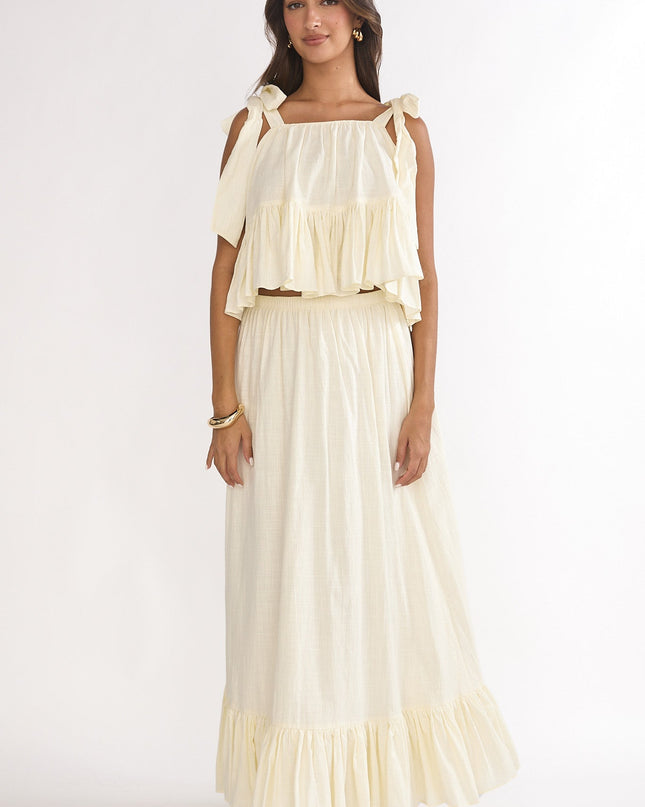 Vanilla Tied Shoulder Top