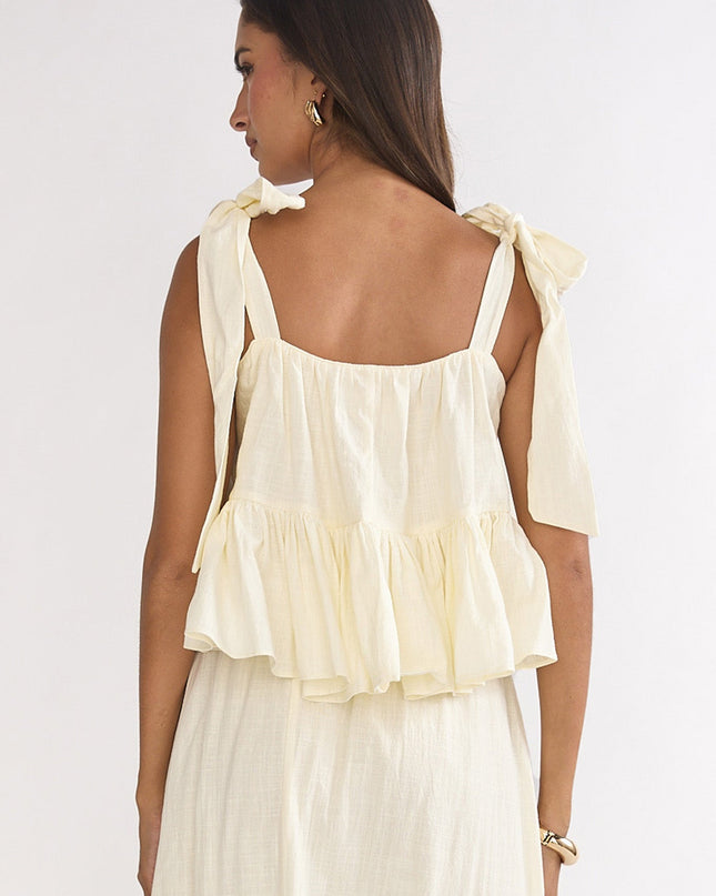 Vanilla Tied Shoulder Top