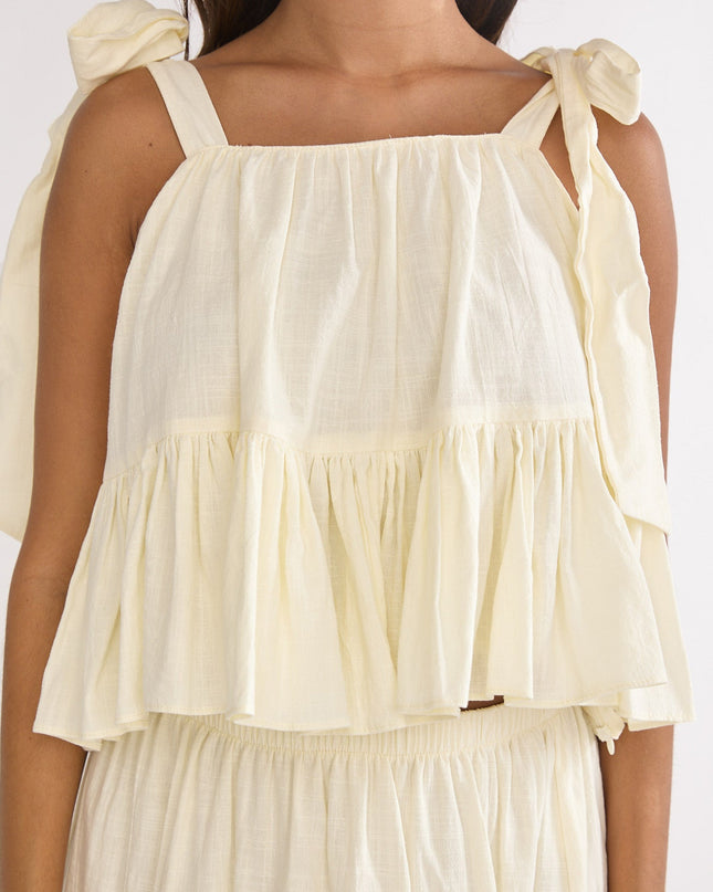 Vanilla Tied Shoulder Top