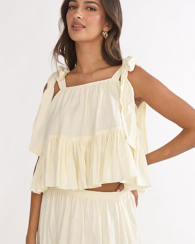 Vanilla Tied Shoulder Top