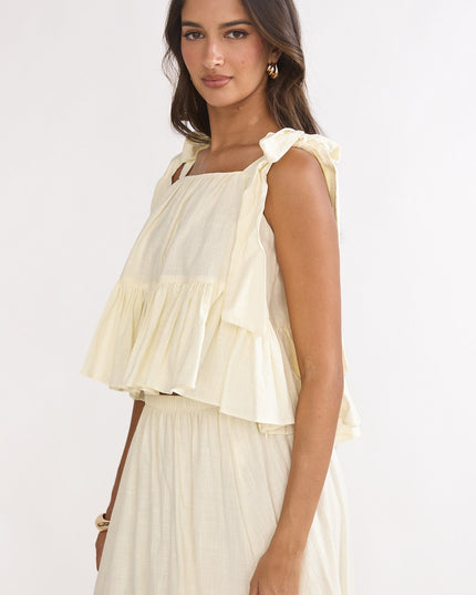 Vanilla Tied Shoulder Top