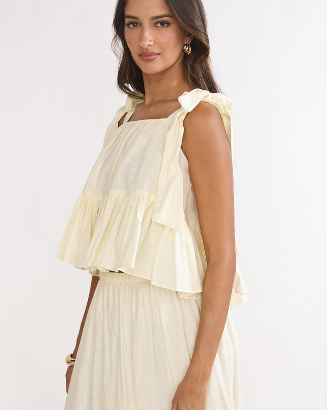Vanilla Tied Shoulder Top