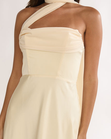 Butter Strapless Scarf Maxi Dress