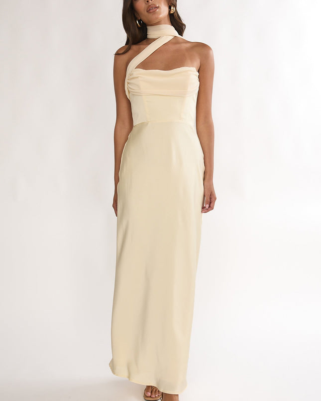 Butter Strapless Scarf Maxi Dress