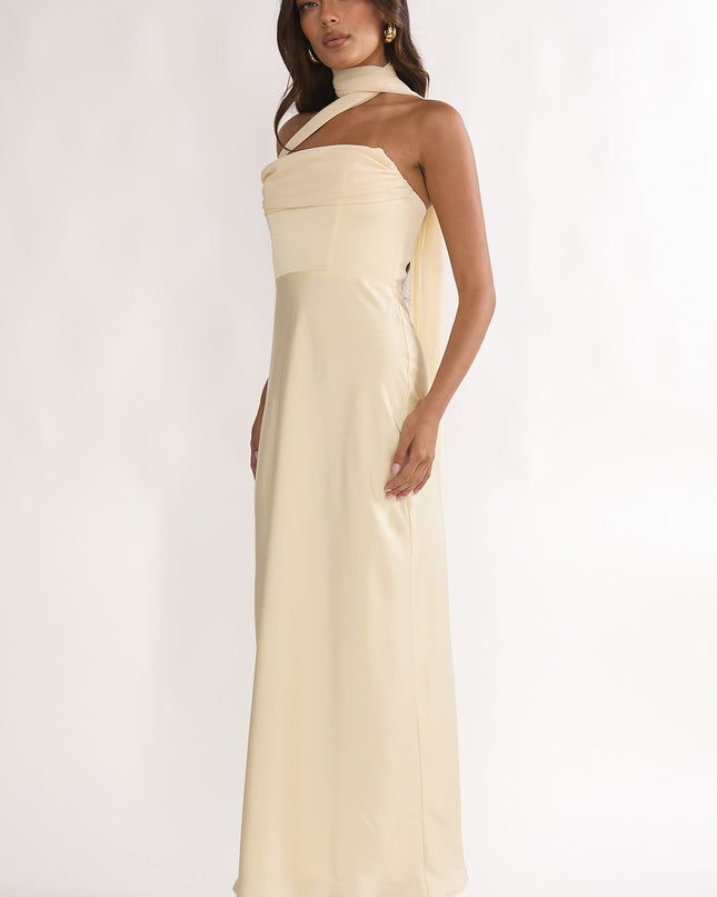 Butter Strapless Scarf Maxi Dress