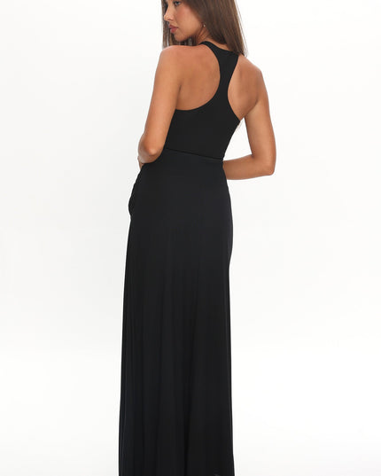 Black Keyhole Racerback Maxi Dress
