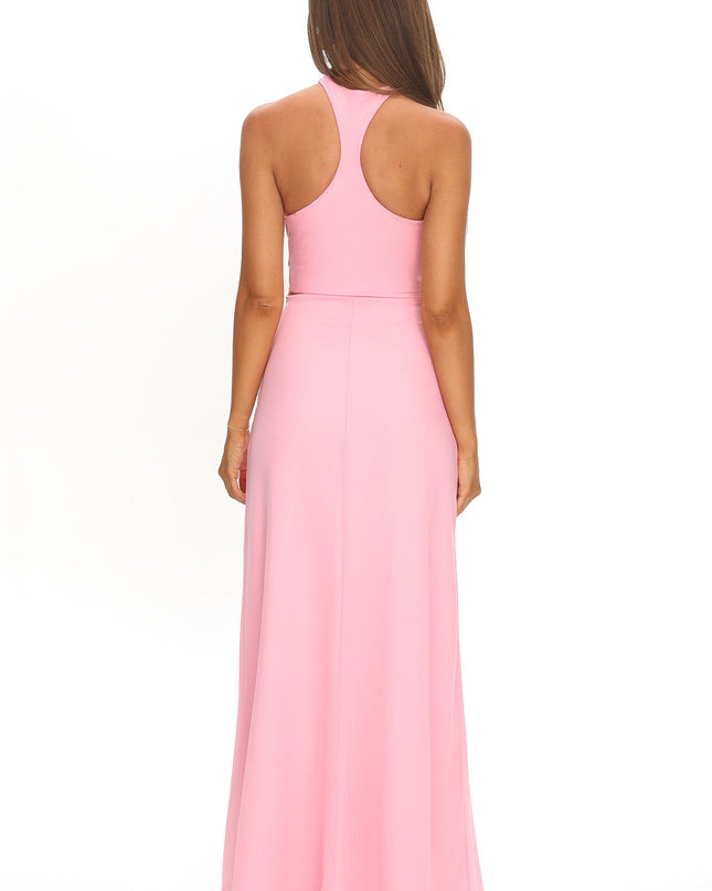 Pink Keyhole Racerback Maxi Dress