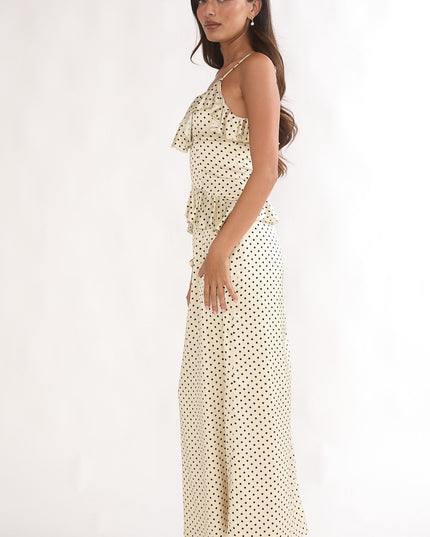 Butter Ruffle Trim Maxi Dress Polka Dot