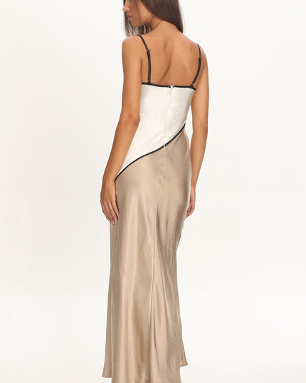 Oyster Cowl Bust Maxi Dress Contrast