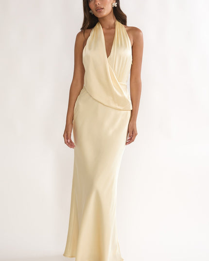 Butter Draped Halter Maxi Dress