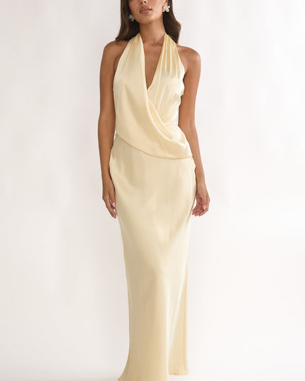 Butter Draped Halter Maxi Dress