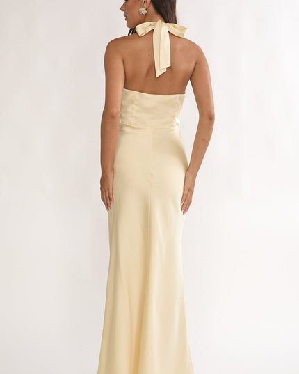 Butter Draped Halter Maxi Dress