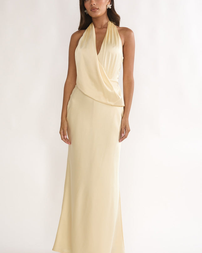 Butter Draped Halter Maxi Dress