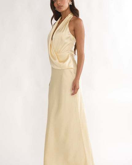 Butter Draped Halter Maxi Dress