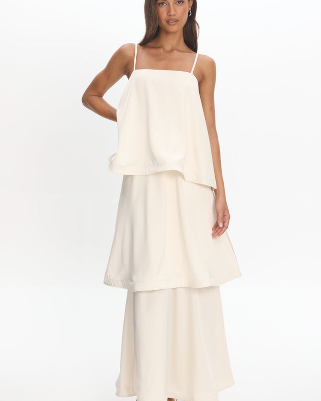 Ivory Layered Maxi Dress