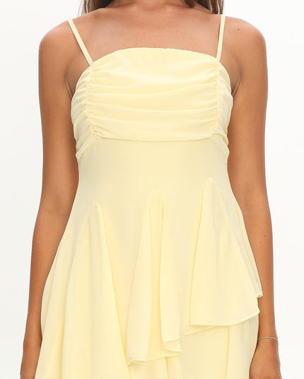 Butter Asymmetric Hem Mini Dress
