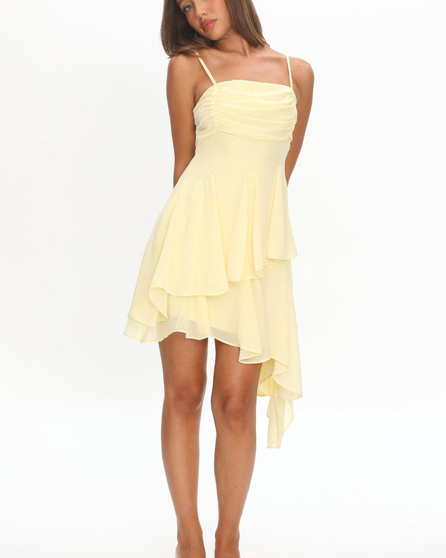 Butter Asymmetric Hem Mini Dress