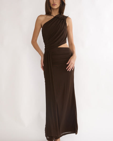 Chocolate Out Loud Cut-Out Drape Maxi Dress