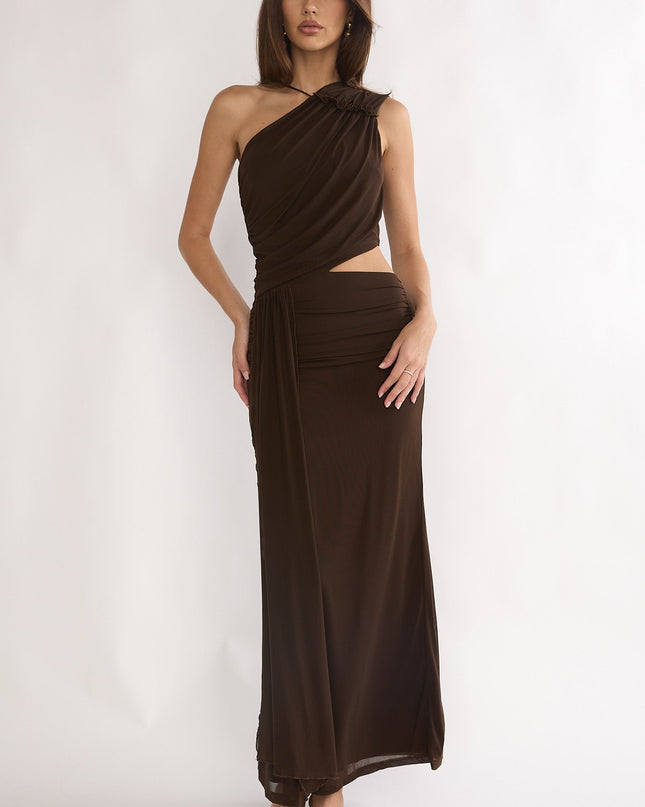 Chocolate Out Loud Cut-Out Drape Maxi Dress