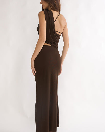 Chocolate Out Loud Cut-Out Drape Maxi Dress