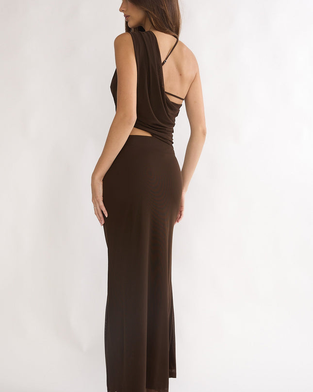 Chocolate Out Loud Cut-Out Drape Maxi Dress