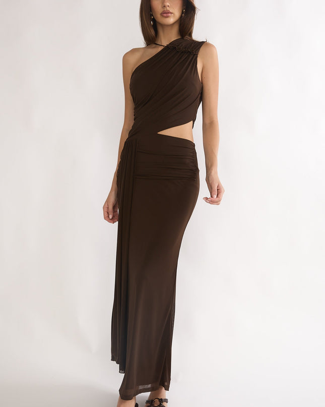 Chocolate Out Loud Cut-Out Drape Maxi Dress
