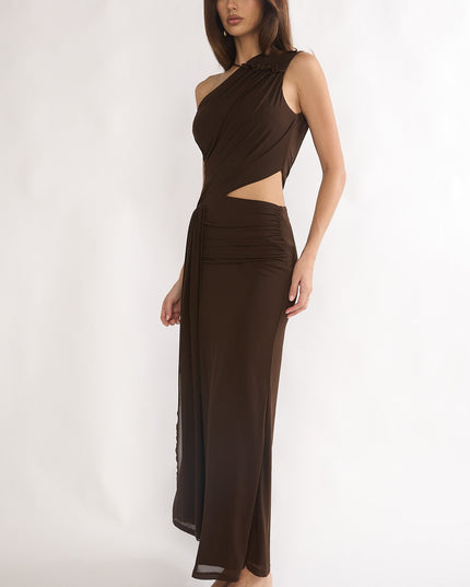 Chocolate Out Loud Cut-Out Drape Maxi Dress